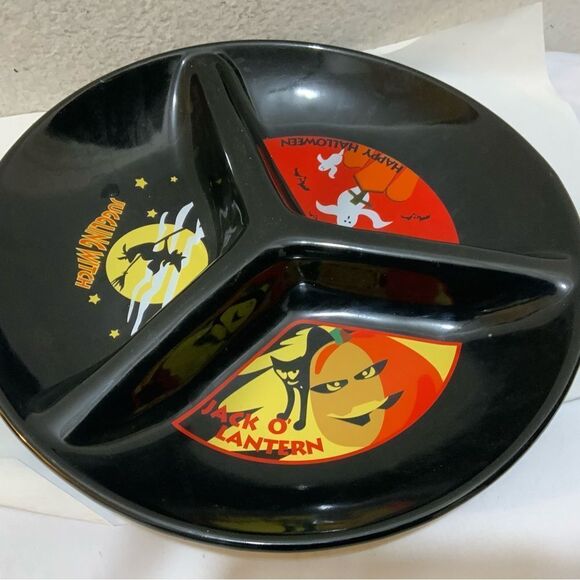 Vintage Target Black Ceramic Divided Halloween Serving Platter - Picture 2 of 7